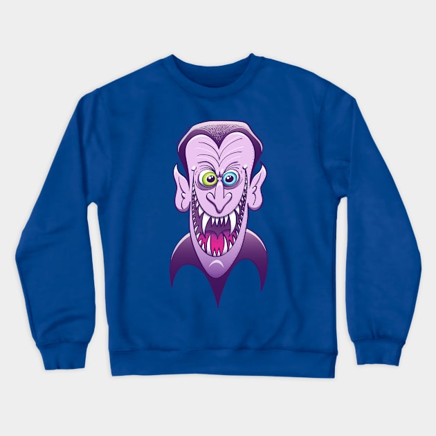 Evil Dracula laughing maliciously Crewneck Sweatshirt by zooco